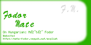 fodor mate business card